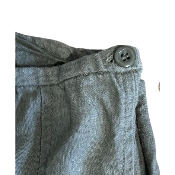 Saint Tropez West Womens Linen Blend A-Line Panel Midi Skirt Moss Green 16 - Picture 2 of 4